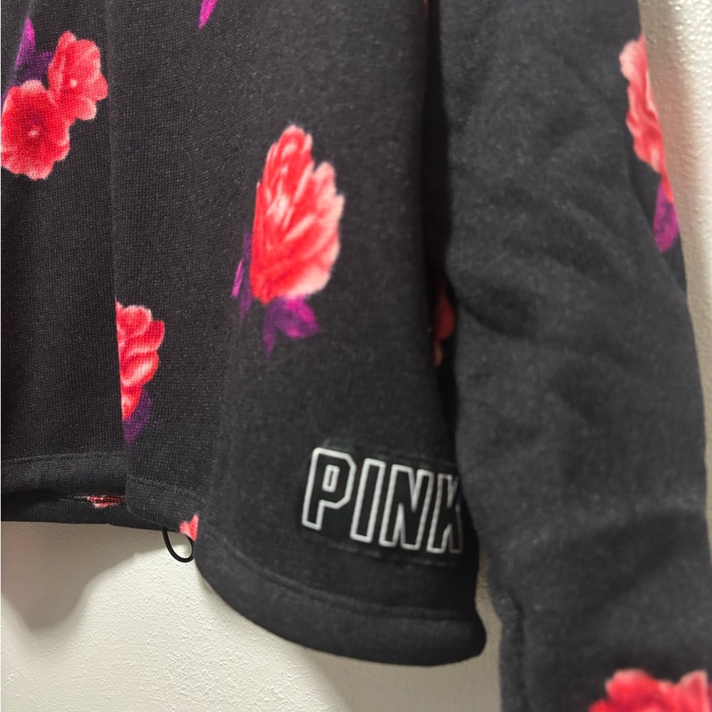 Victoria Secret Black with Floral Pull Over. Cinched at Bottom - Picture 3 of 8